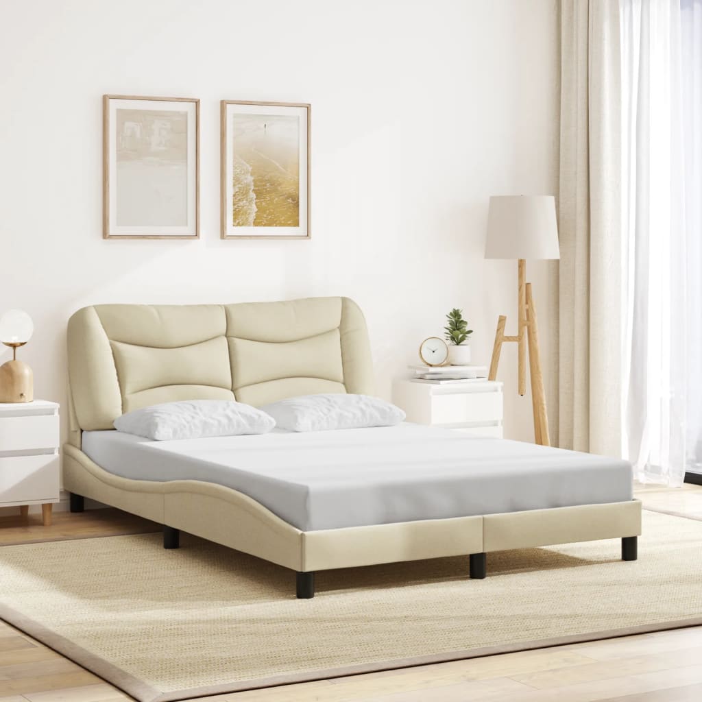 Bed Frame Without Mattress &amp;quot;Hvar&amp;quot; Dark Brown Fabric
