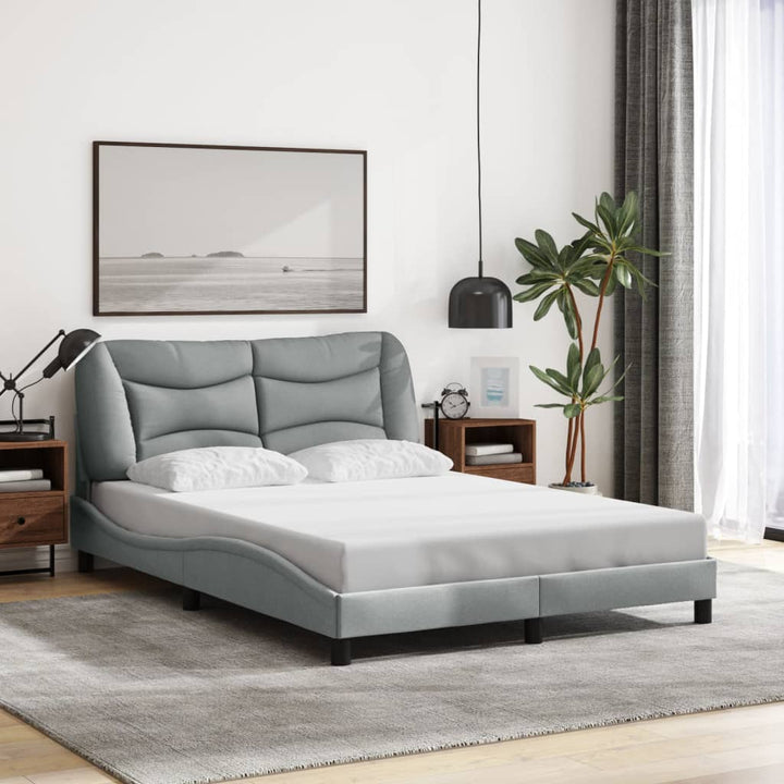 Bed Frame Without Mattress &amp;quot;Hvar&amp;quot; Dark Brown Fabric