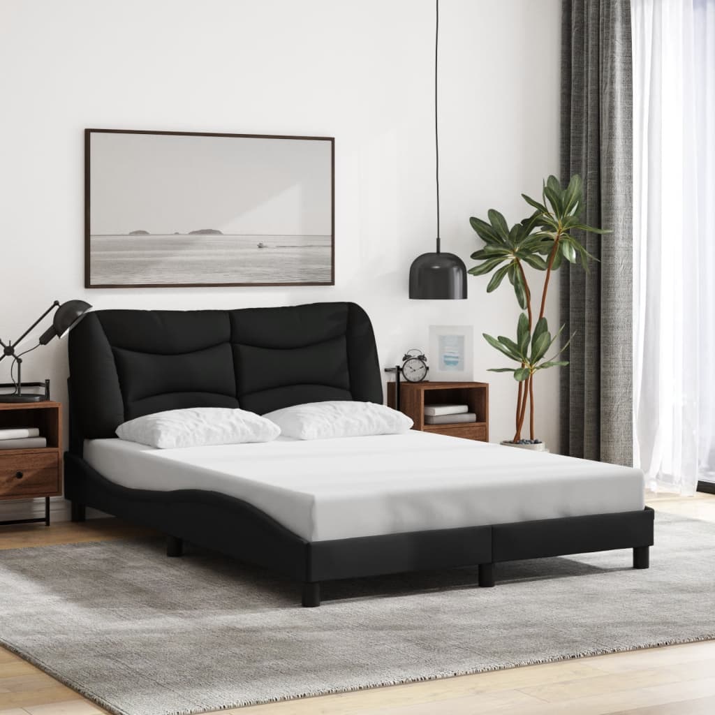 Bed Frame Without Mattress &amp;quot;Hvar&amp;quot; Dark Brown Fabric