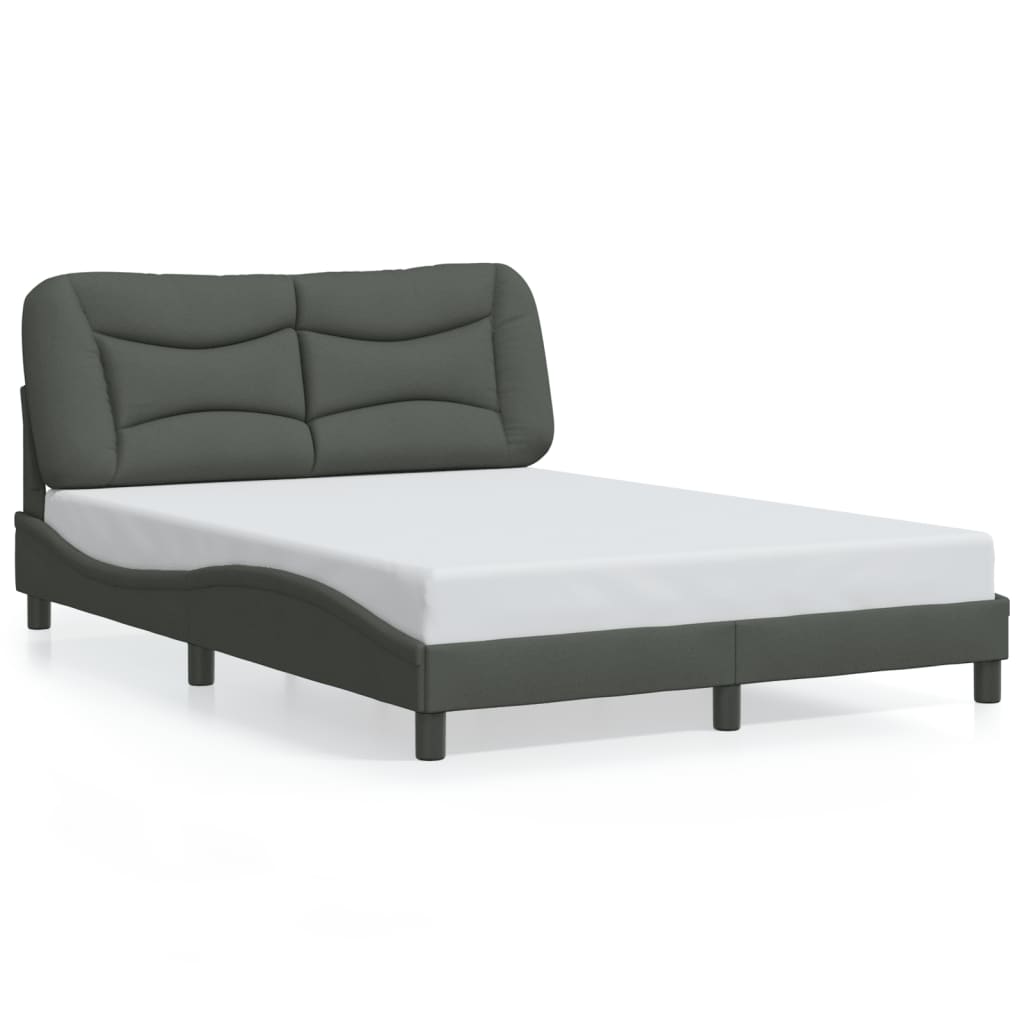 Bed Frame Without Mattress &amp;quot;Hvar&amp;quot; Dark Brown Fabric