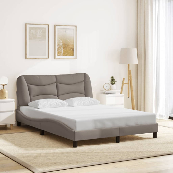 Bed Frame Without Mattress &amp;quot;Hvar&amp;quot; Dark Brown Fabric