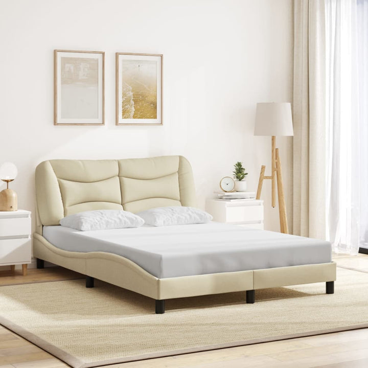 Bed Frame Without Mattress &amp;quot;Hvar&amp;quot; Dark Brown Fabric