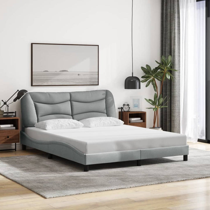 Bed Frame Without Mattress &amp;quot;Hvar&amp;quot; Dark Brown Fabric