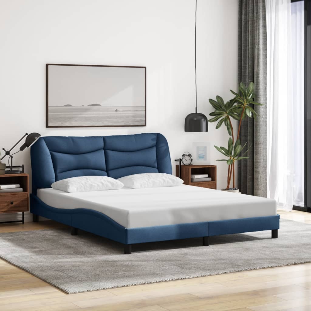 Bed Frame Without Mattress &amp;quot;Hvar&amp;quot; Dark Brown Fabric