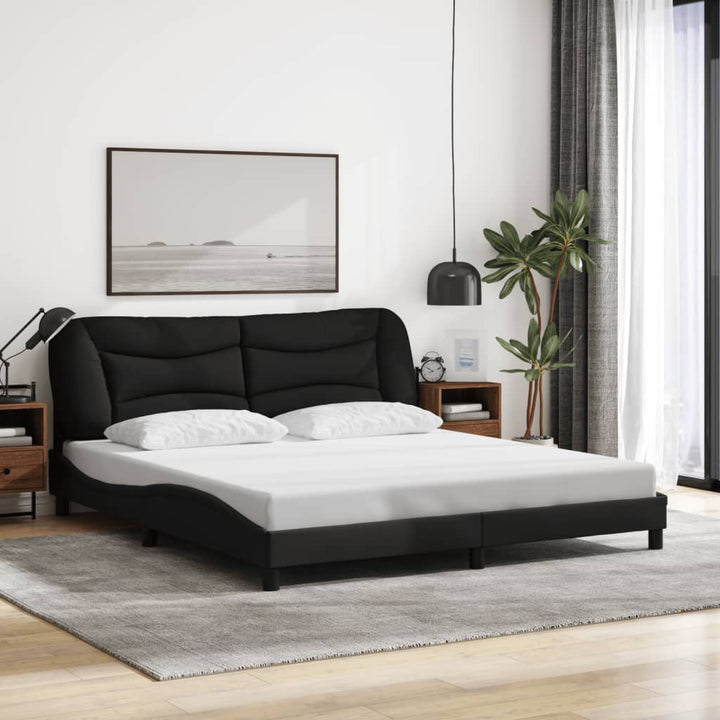 Bed Frame Without Mattress &amp;quot;Hvar&amp;quot; Dark Brown Fabric