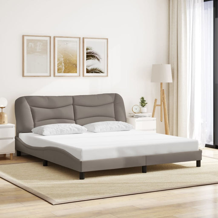 Bed Frame Without Mattress &amp;quot;Hvar&amp;quot; Dark Brown Fabric