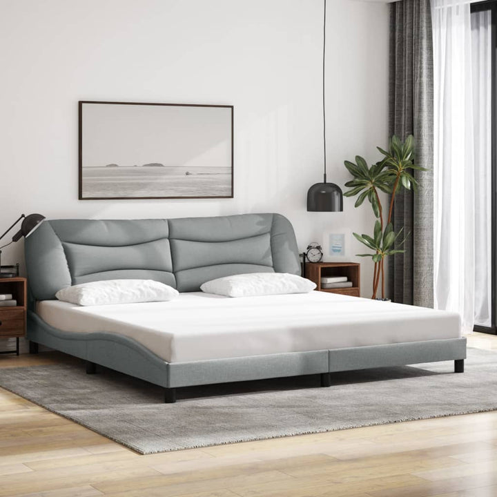 Bed Frame Without Mattress &amp;quot;Hvar&amp;quot; Dark Brown Fabric
