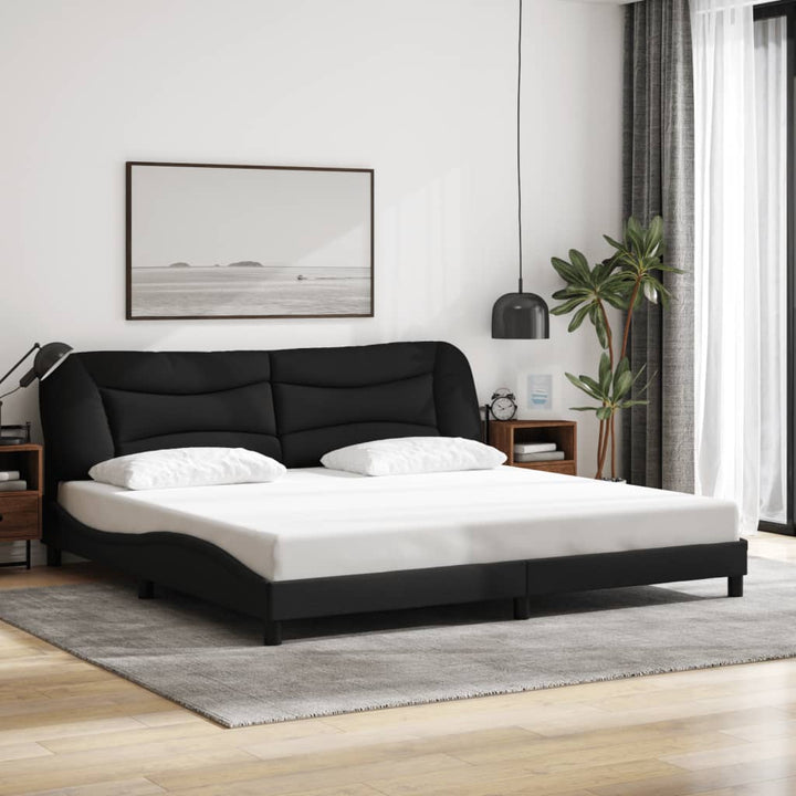 Bed Frame Without Mattress &amp;quot;Hvar&amp;quot; Dark Brown Fabric