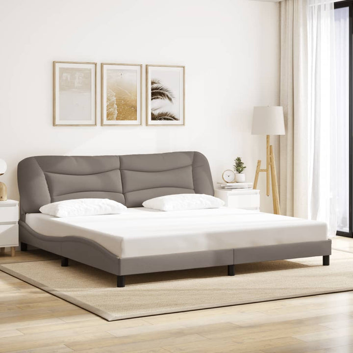 Bed Frame Without Mattress &amp;quot;Hvar&amp;quot; Dark Brown Fabric