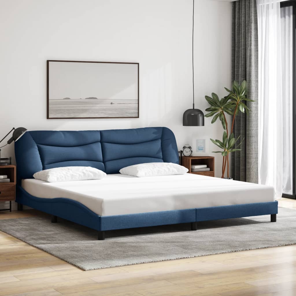 Bed Frame Without Mattress &amp;quot;Hvar&amp;quot; Dark Brown Fabric