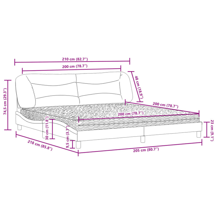 Bed With Mattress &amp;quot;Hvar&amp;quot; Faux Leather