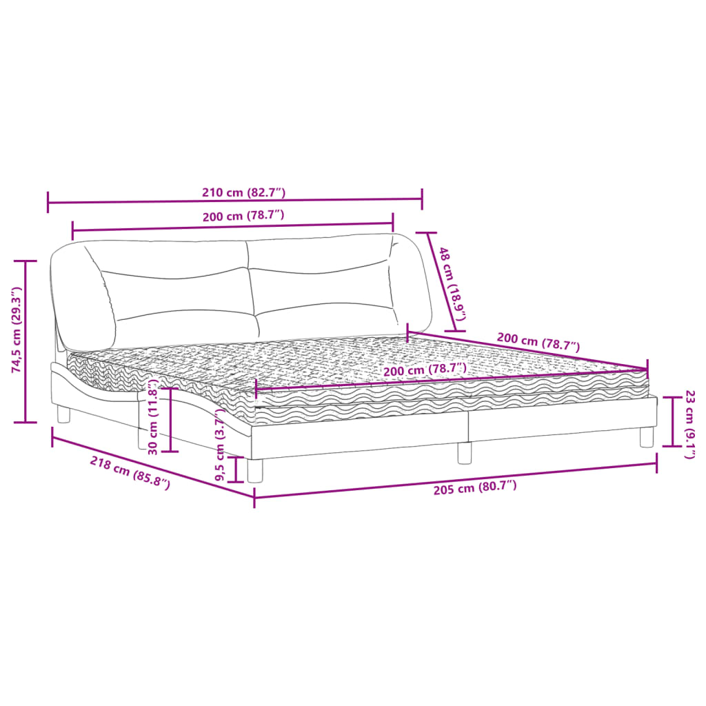 Bed With Mattress &amp;quot;Hvar&amp;quot; Faux Leather