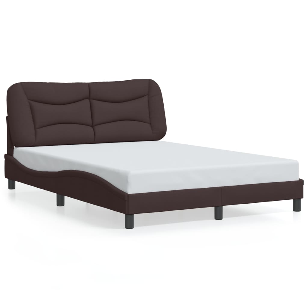 Bed Frame With Led Without Mattress &amp;quot;Hvar&amp;quot; Dark Brown Fabric