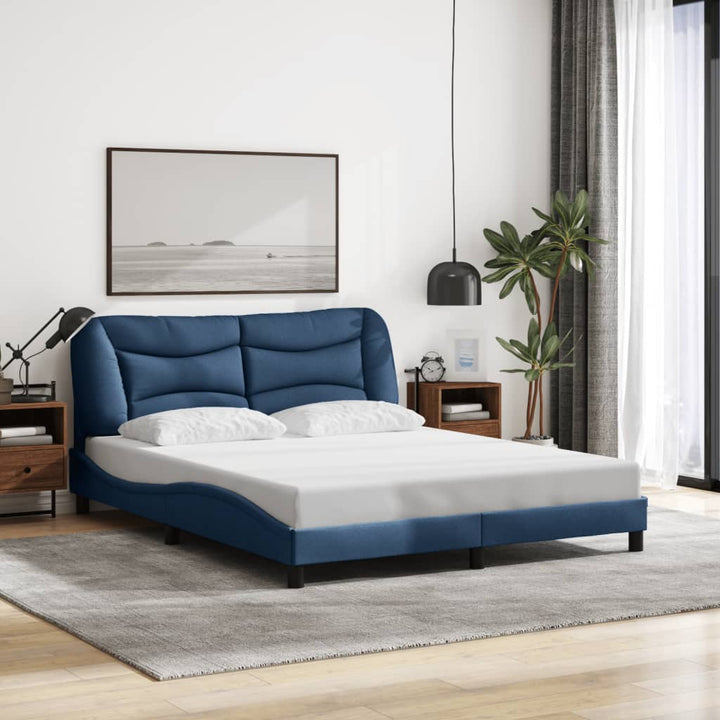 Bed Frame With Led Without Mattress &amp;quot;Hvar&amp;quot; Dark Brown Fabric