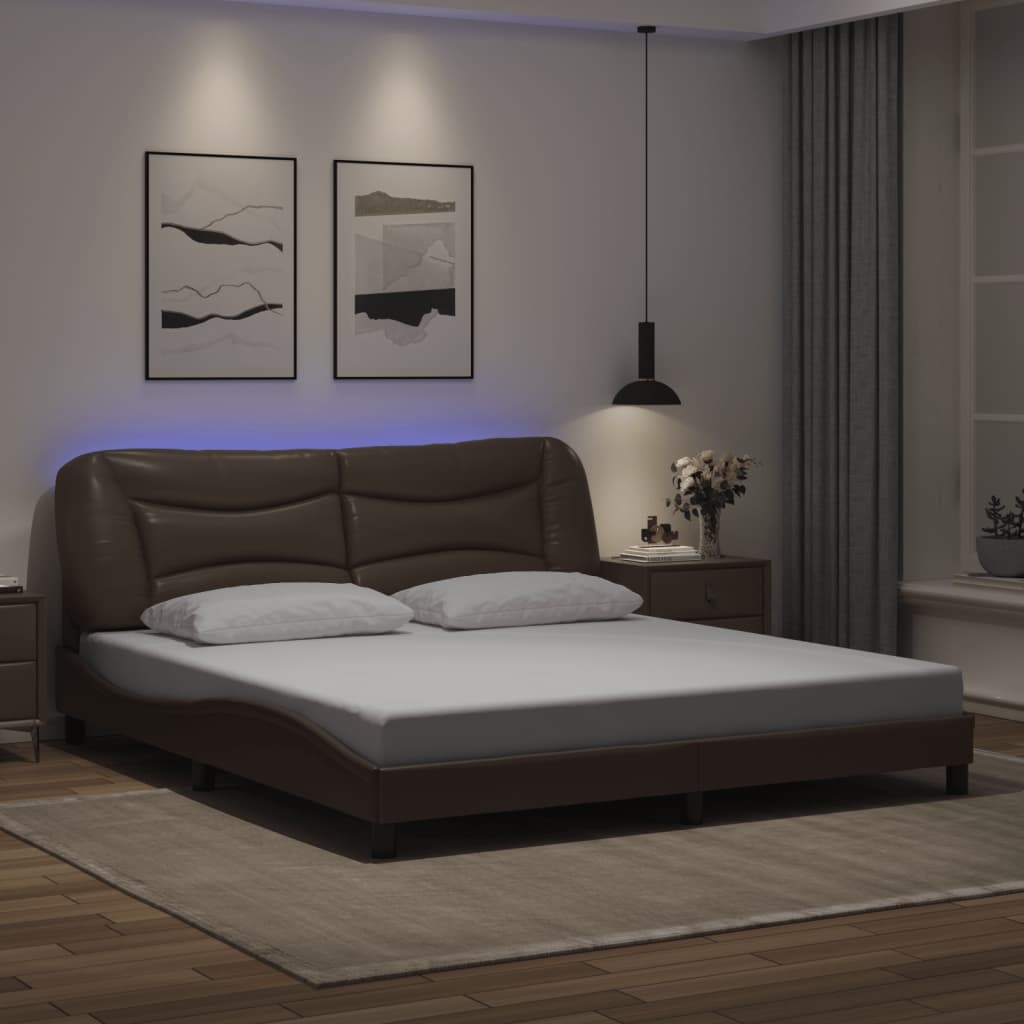 Bed Frame With Led Without Mattress &amp;quot;Hvar&amp;quot;