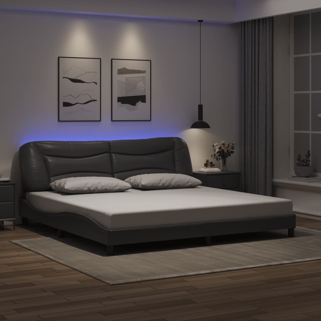 Bed Frame With Led Without Mattress &amp;quot;Hvar&amp;quot;