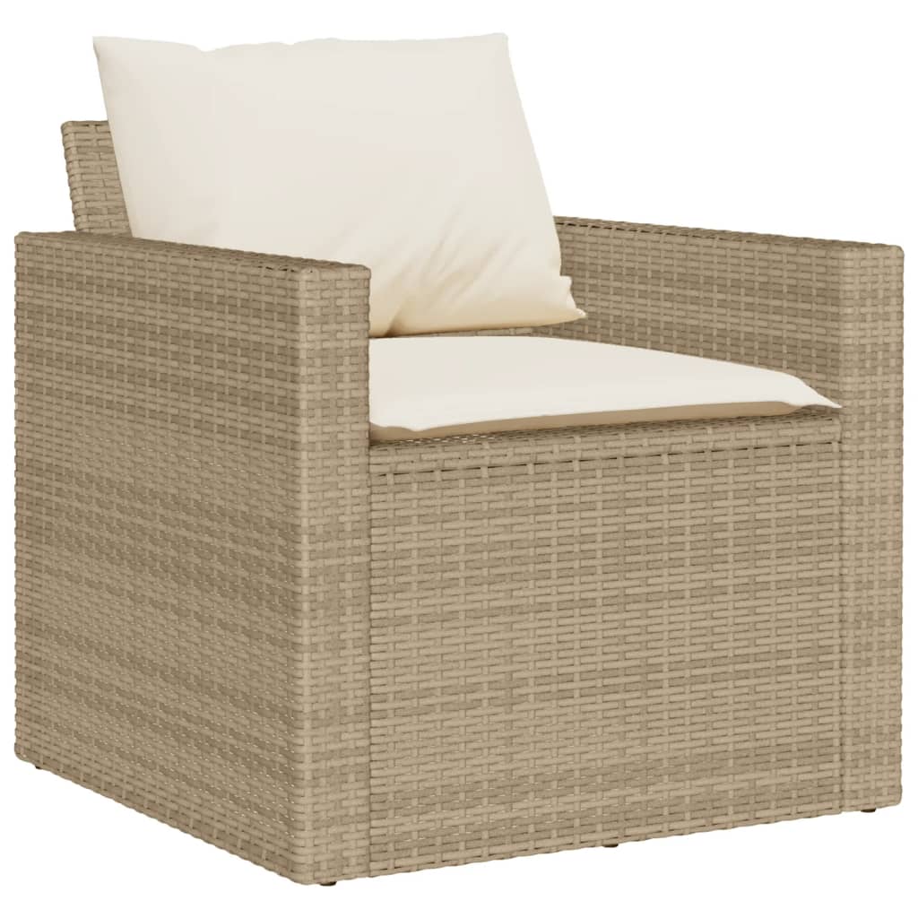 Soffgrupp För Dgården Med Dynor 6 Delar Beige Konstrotting