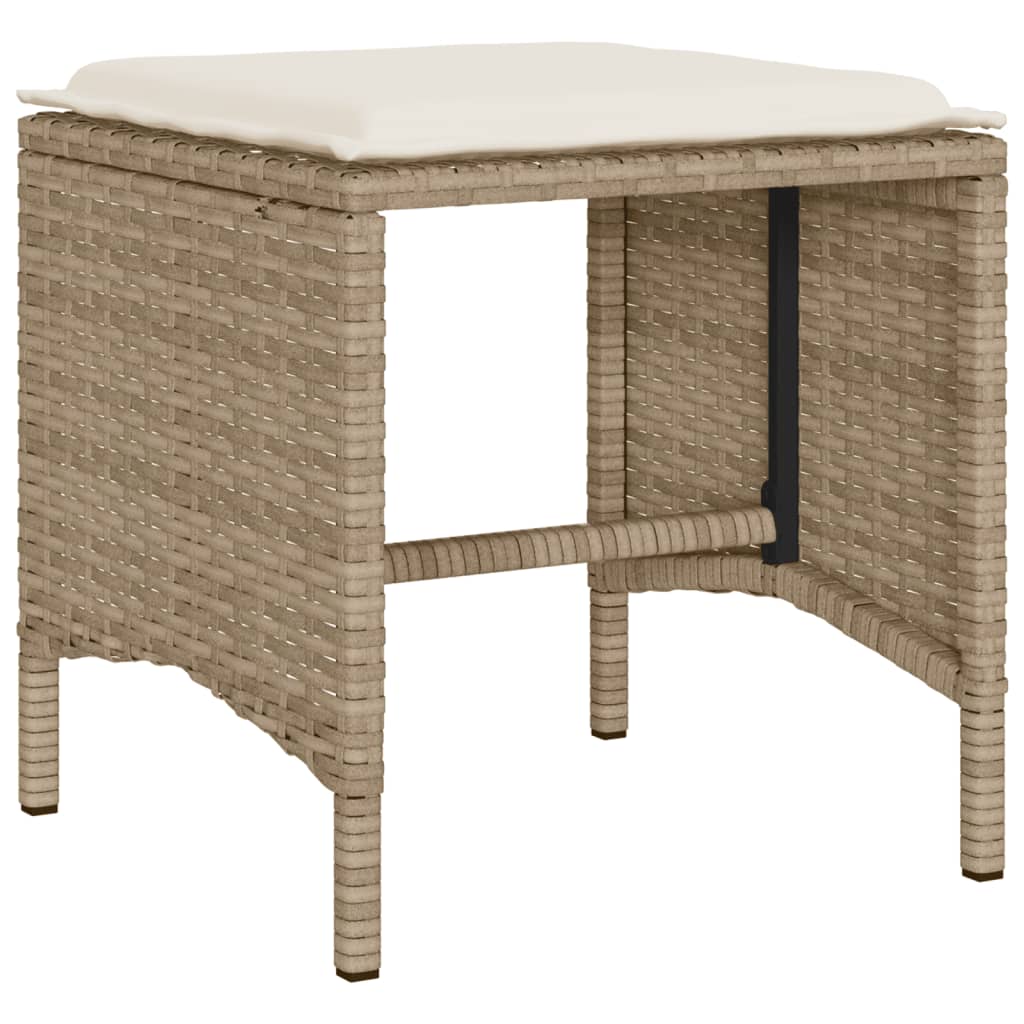 Soffgrupp För Dgården Med Dynor 6 Delar Beige Konstrotting