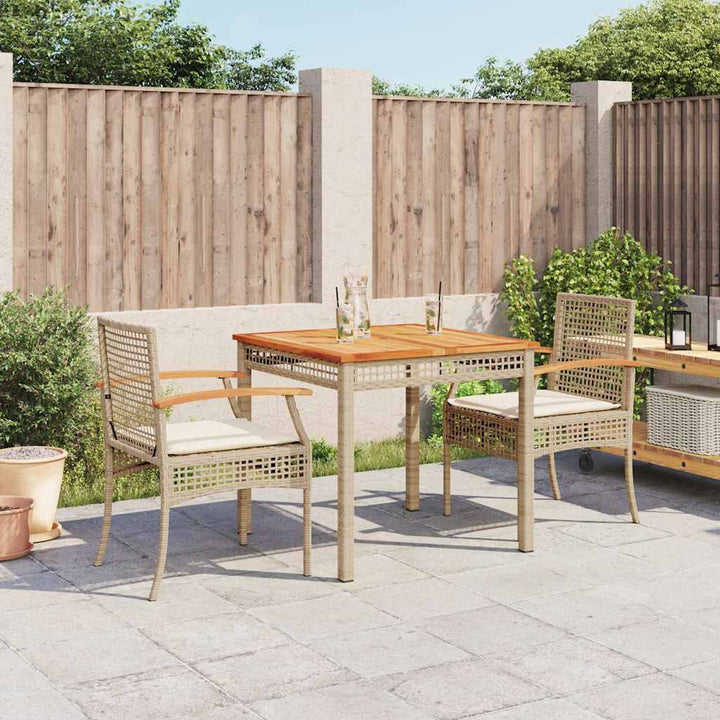 Matgrupp För Trädgården Med Dynor 7 Delar Beige Konstrotting