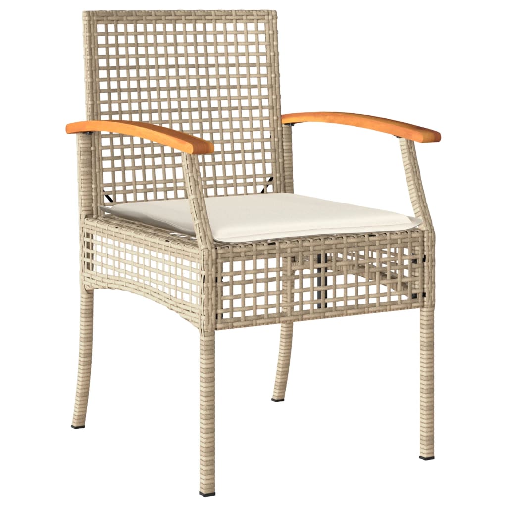 Matgrupp För Trädgården Med Dynor 7 Delar Beige Konstrotting