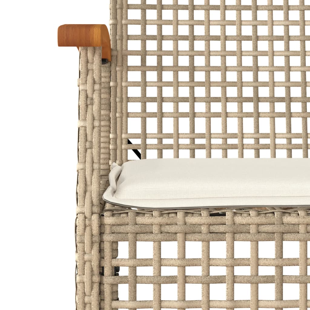 Matgrupp För Trädgården Med Dynor 7 Delar Beige Konstrotting