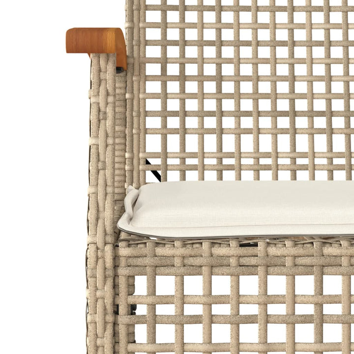 Matgrupp För Trädgården Med Dynor 7 Delar Beige Konstrotting