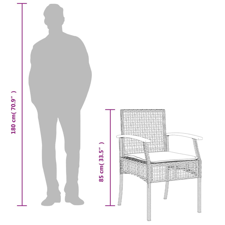Matgrupp För Trädgården Med Dynor 7 Delar Beige Konstrotting