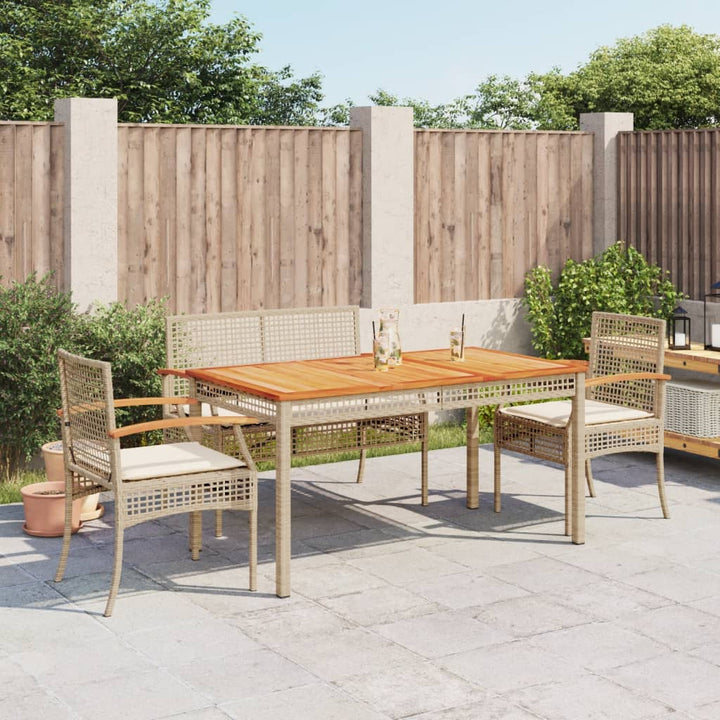 Matgrupp För Trädgården Med Dynor 7 Delar Beige Konstrotting
