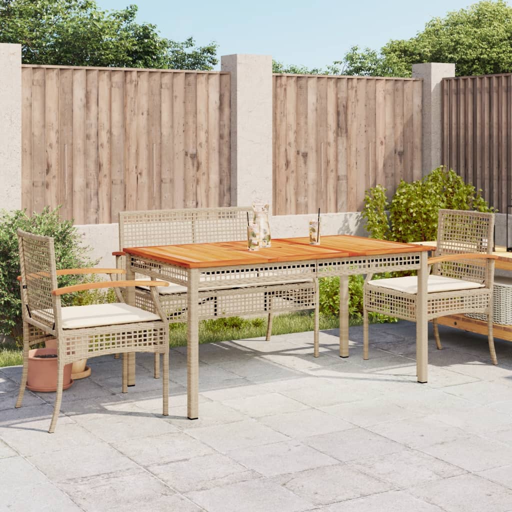 Matgrupp För Trädgården Med Dynor 7 Delar Beige Konstrotting