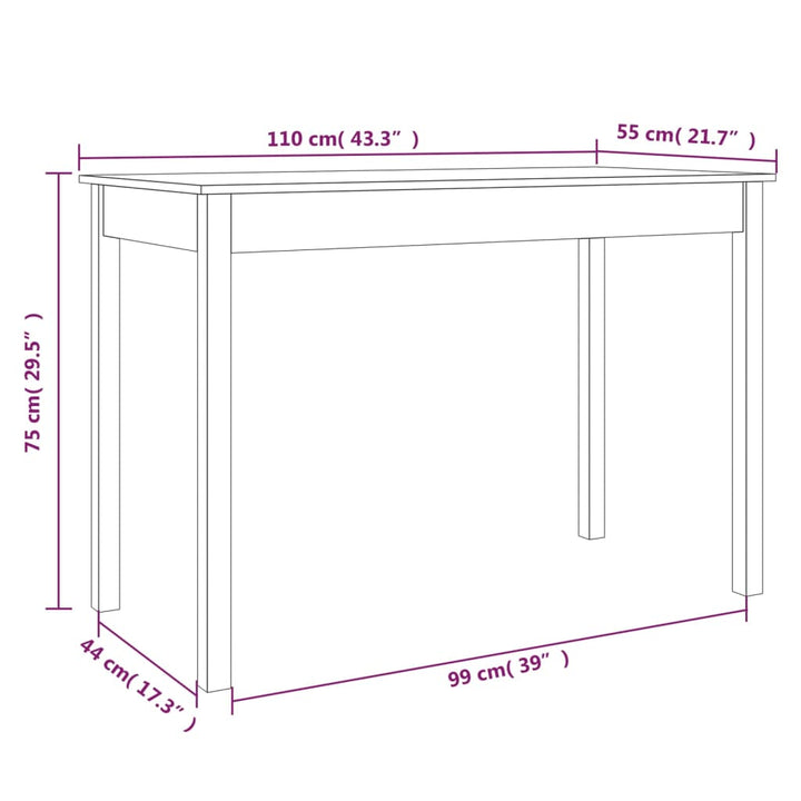 Konsolbord Vax 110X55X75 Cm Massiv Furu