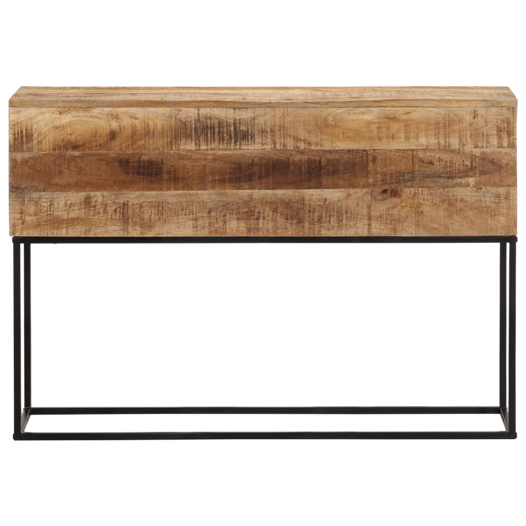 Konsolbord 110X30X75 Cm Massivt Grovt Mangoträ Och Järn