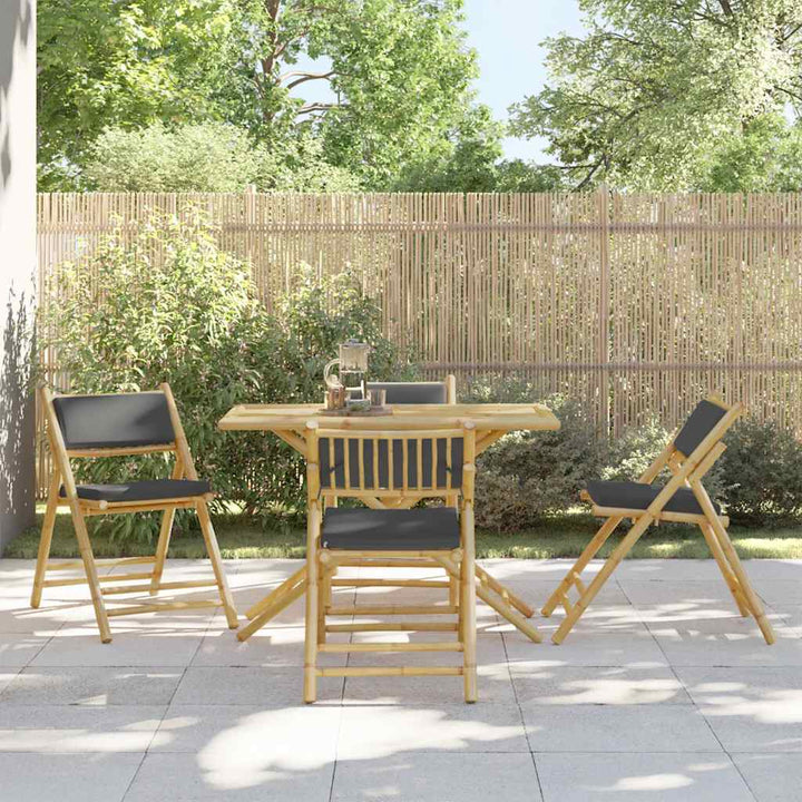 Caféset För Trädgården Med A Dynor 5 Delar Bambu