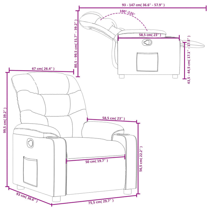 Reclinerfåtölj Konstläder