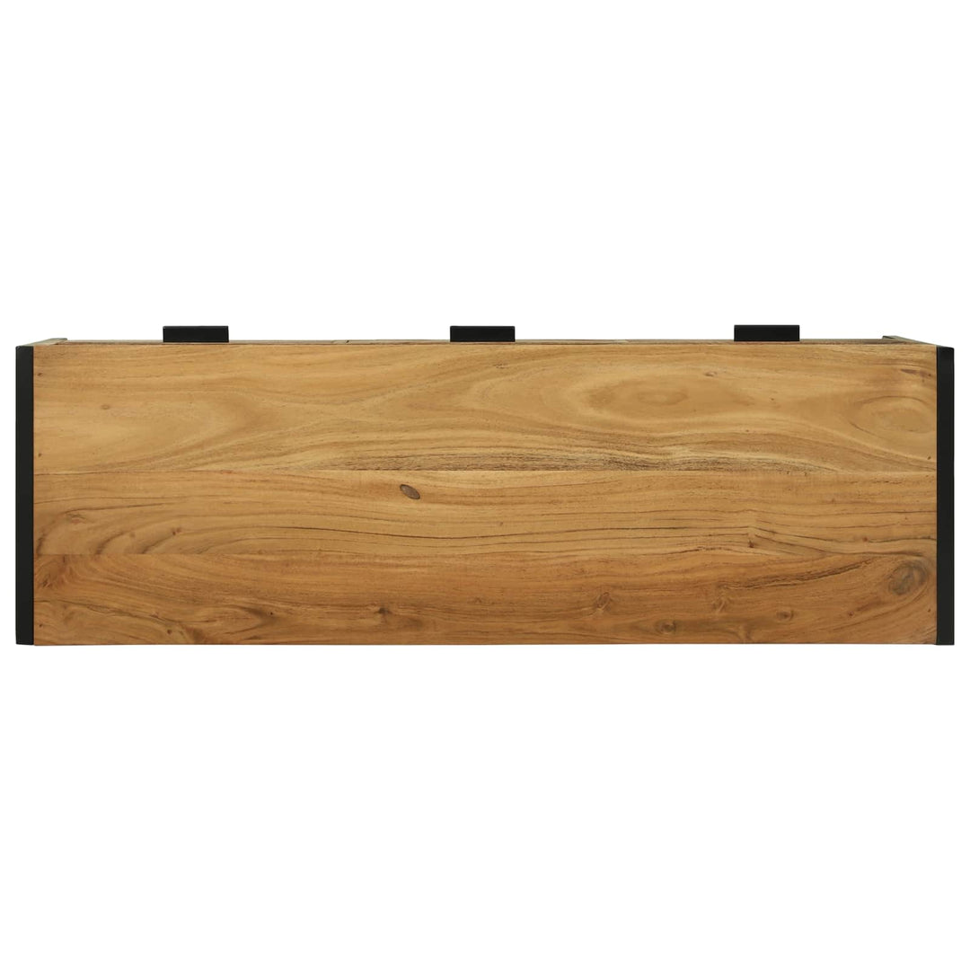 Tv-Skåp Med Låda Brun 100 X 35 X 50 Cm Massivt Akaciaträ