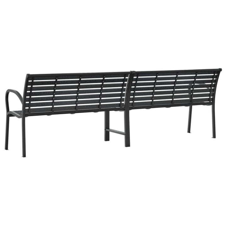 Trädgårdsbänk Dubbel Svart 231 Cm Stål Och Wpc