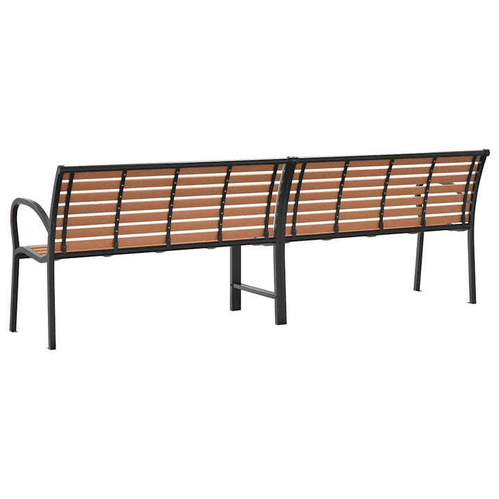 Trädgårdsbänk Brun 231 Cm Trä &amp; Pulverlackerat Stål