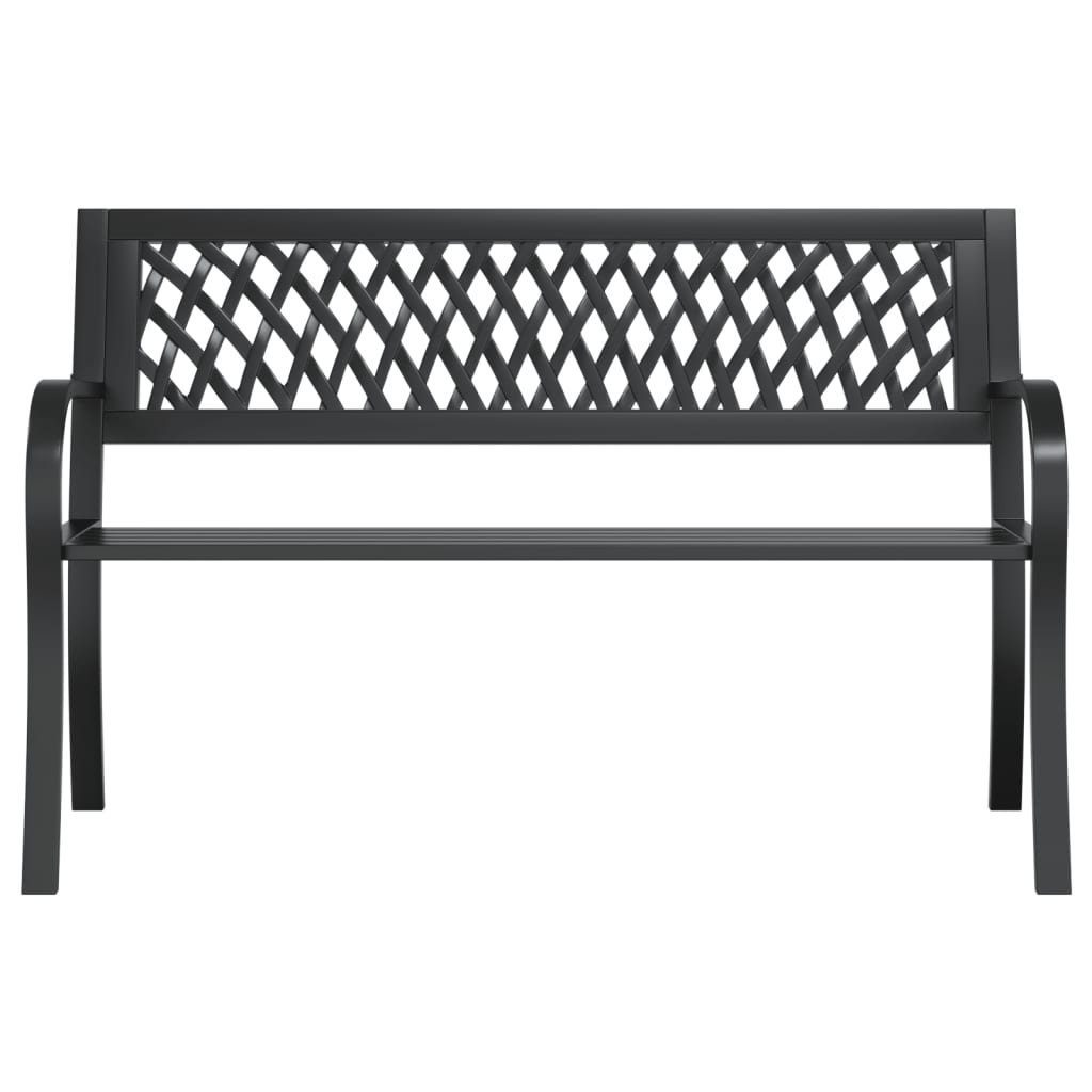 Trädgårdsbänk Svart 120 Cm Stål