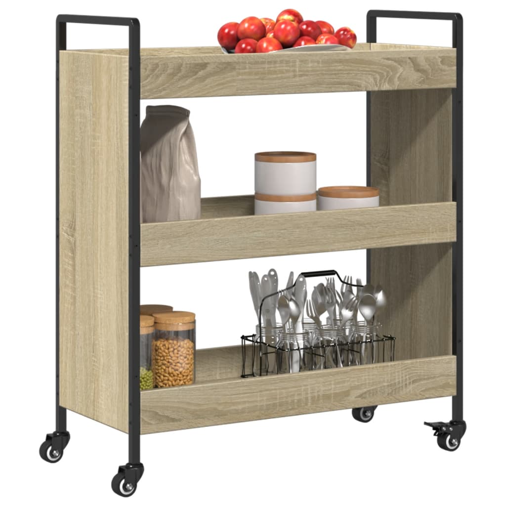 Köksvagn Sonoma-Ek 70X30X82 Cm Konstruerat Trä
