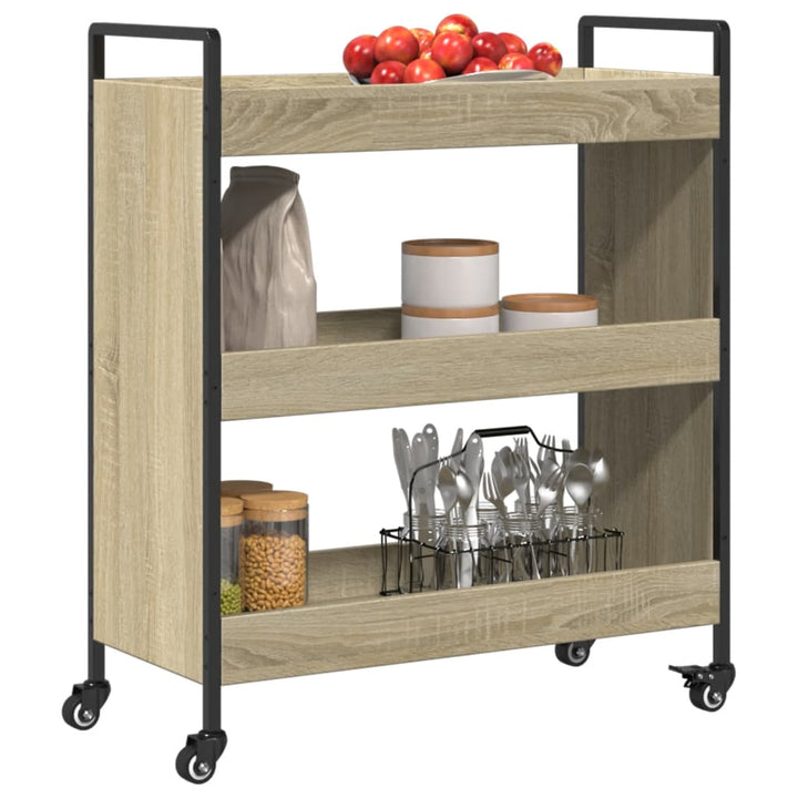 Köksvagn Sonoma-Ek 70X30X82 Cm Konstruerat Trä