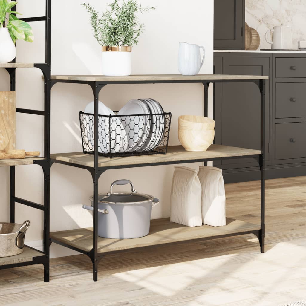 Köksvagn Sonoma-Ek 102X50X95 Cm Konstruerat Trä