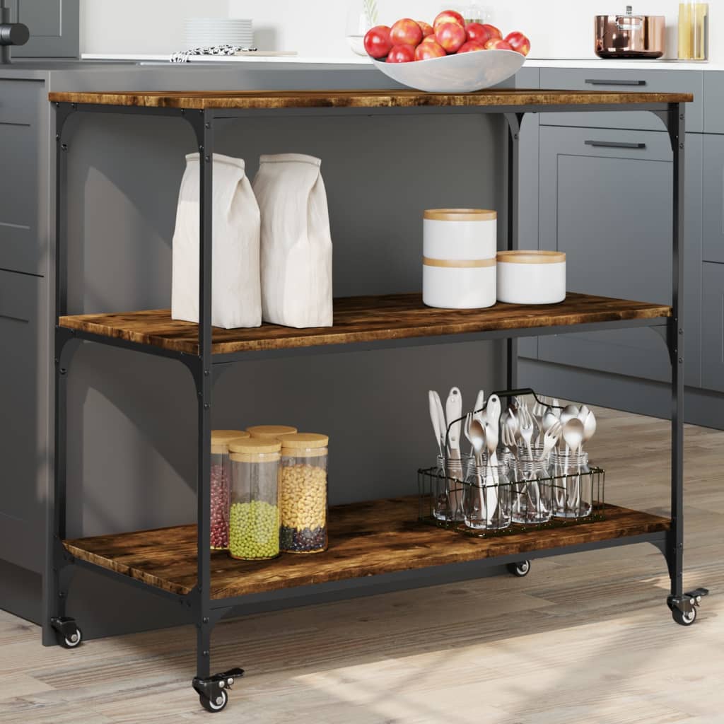 Köksvagn Sonoma-Ek 102X50X95 Cm Konstruerat Trä