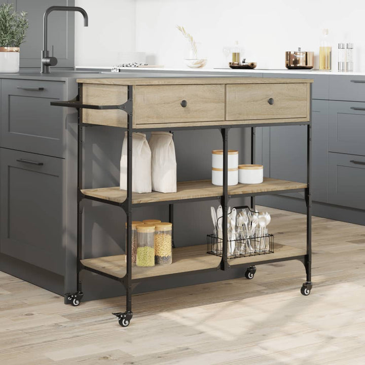 Köksvagn Sonoma-Ek 105X42X95 Cm Konstruerat Trä