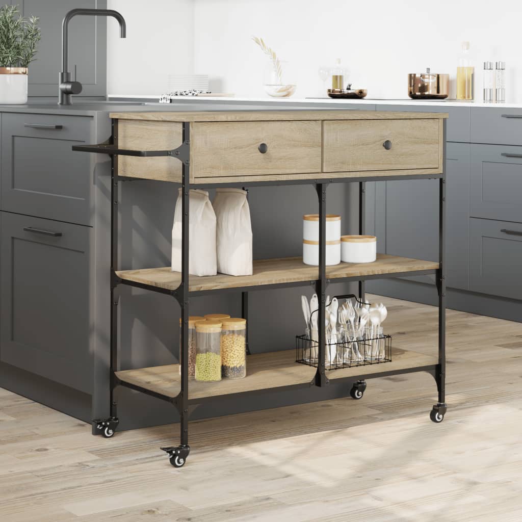 Köksvagn Sonoma-Ek 105X42X95 Cm Konstruerat Trä