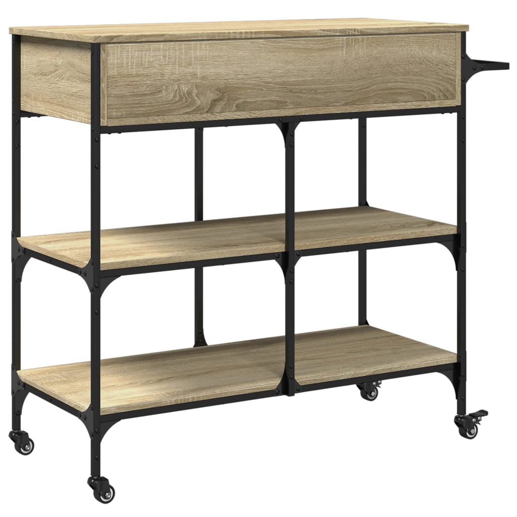 Köksvagn Sonoma-Ek 105X42X95 Cm Konstruerat Trä