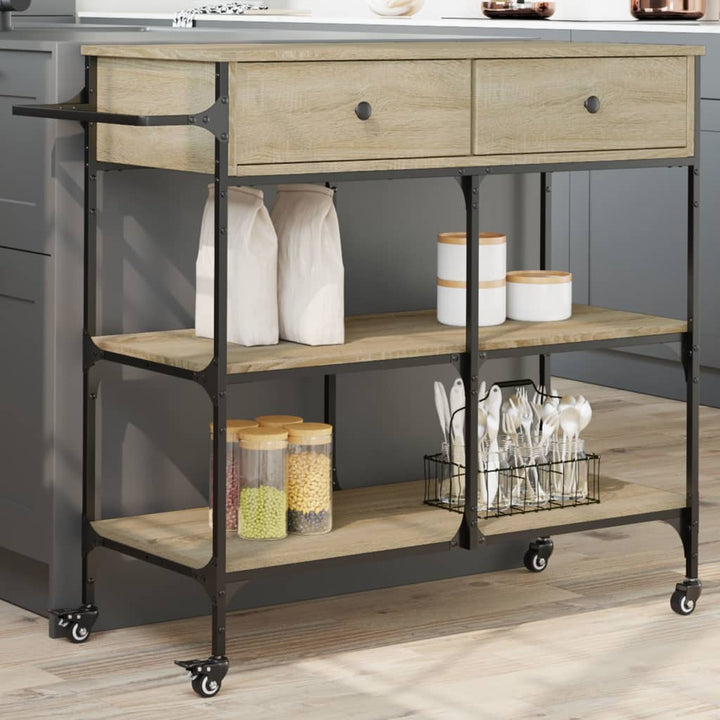 Köksvagn Sonoma-Ek 105X42X95 Cm Konstruerat Trä
