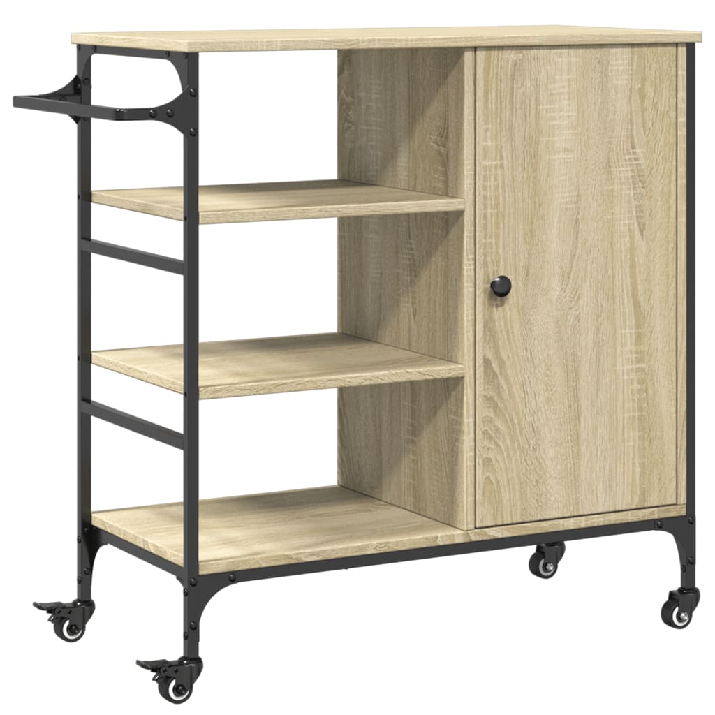 Köksvagn Sonoma-Ek 87,5X38,5X84,5 Cm Konstruerat Trä