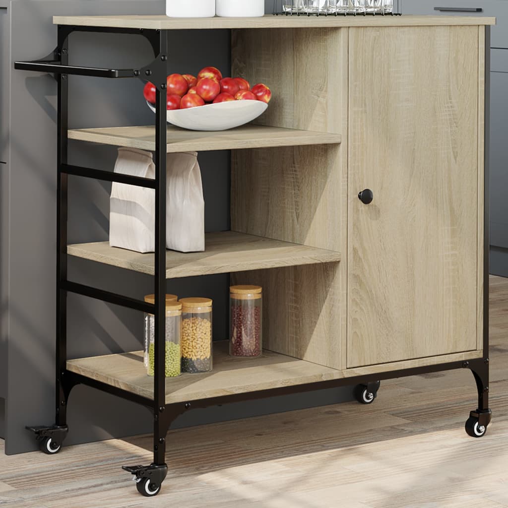 Köksvagn Sonoma-Ek 87,5X38,5X84,5 Cm Konstruerat Trä