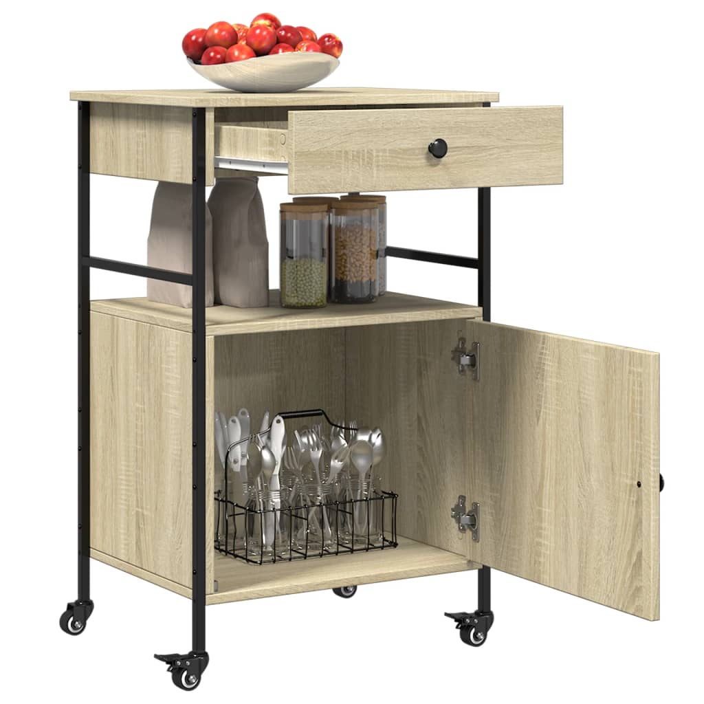 Köksvagn Sonoma-Ek 56X43X89,5 Cm Konstruerat Trä