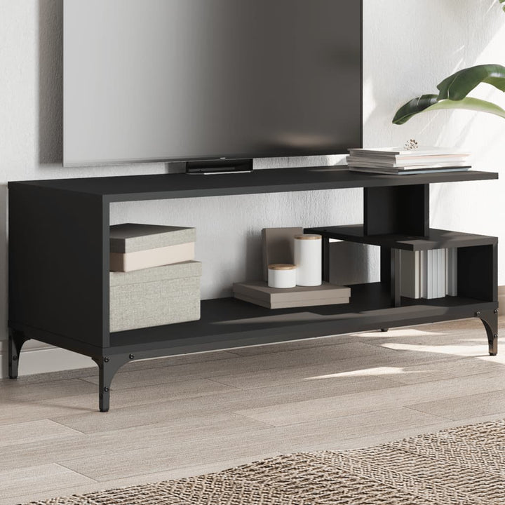 Tv-Bänk 102X40X41 Cm Trä Pulverlackerat Stål