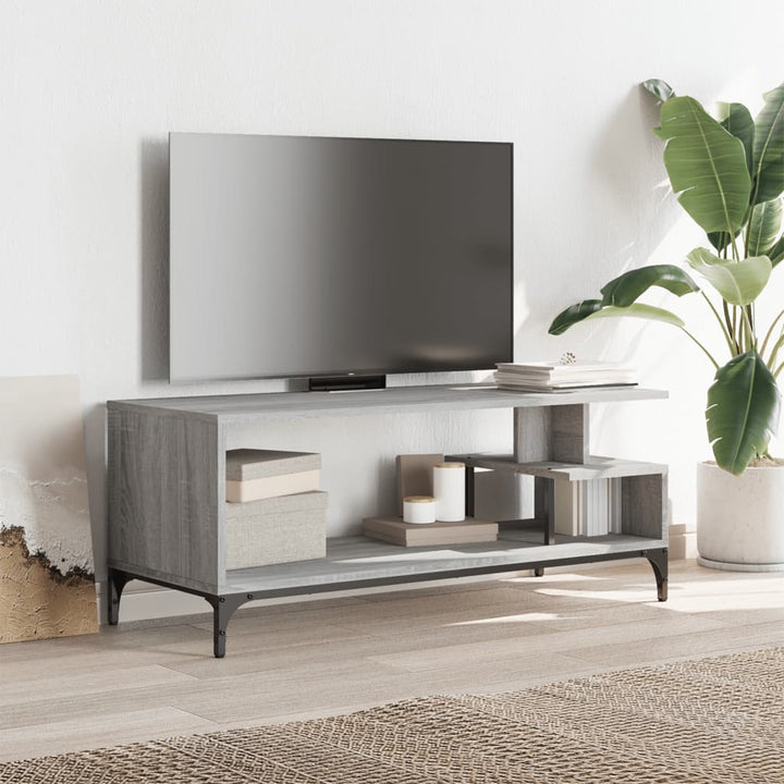 Tv-Bänk 102X40X41 Cm Trä Pulverlackerat Stål